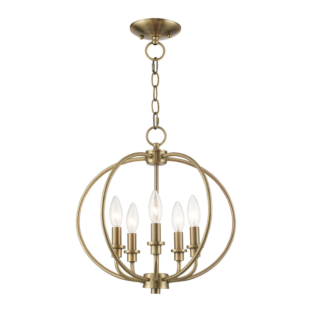 Livex Milania 4665-01 Chandelier Light - Antique Brass