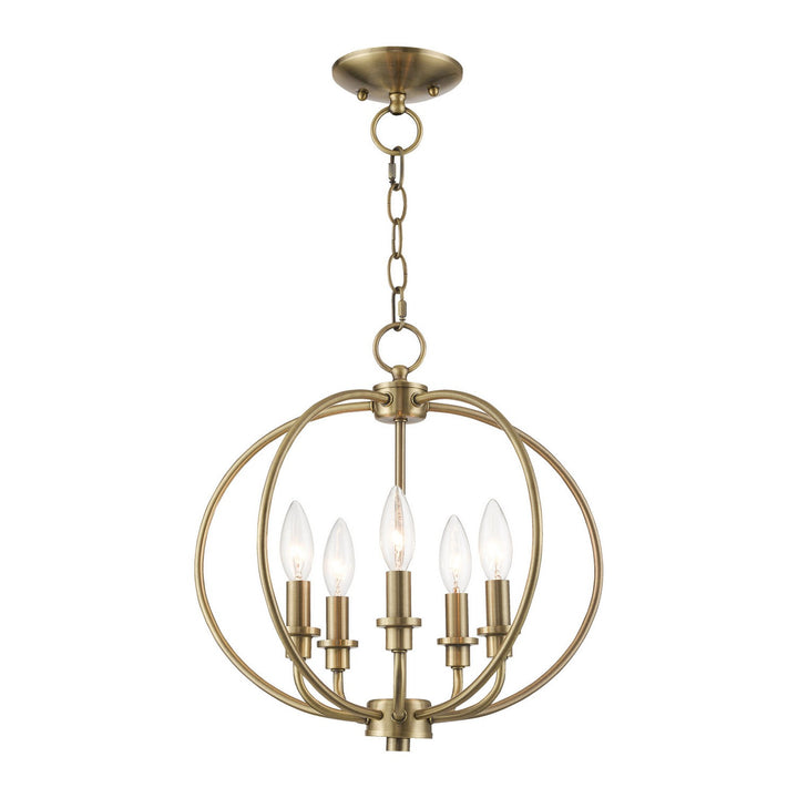 Livex Milania 4665-01 Chandelier Light - Antique Brass