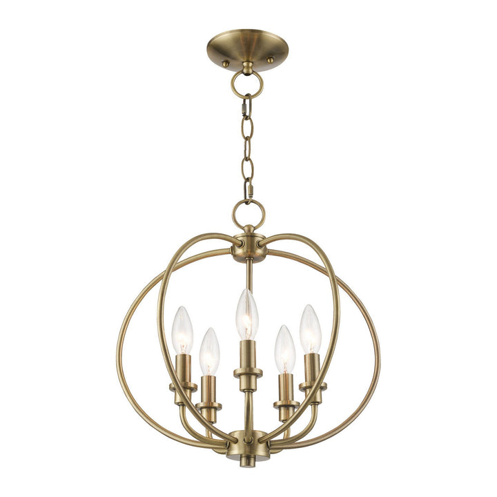 Livex Milania 4665-01 Chandelier Light - Antique Brass