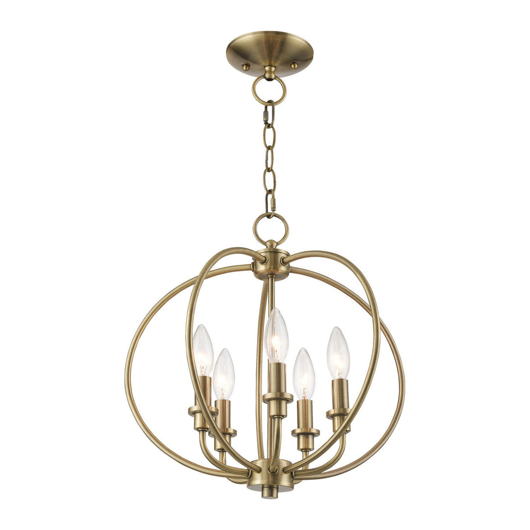 Livex Milania 4665-01 Chandelier Light - Antique Brass