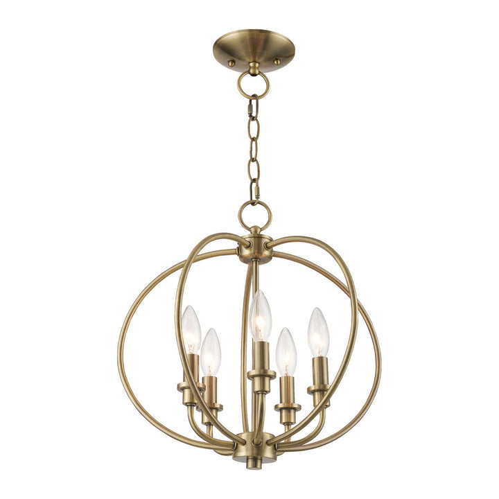 Livex Milania 4665-01 Chandelier Light - Antique Brass