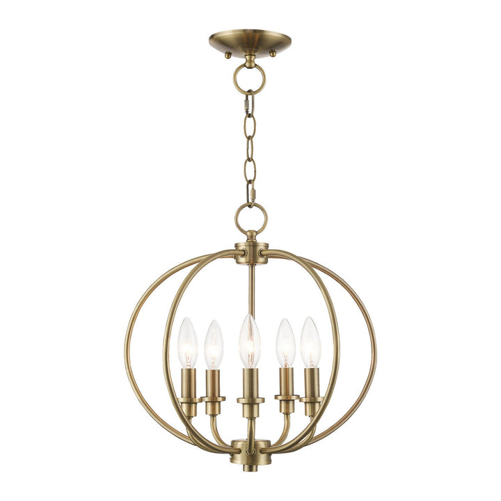 Livex Milania 4665-01 Chandelier Light - Antique Brass