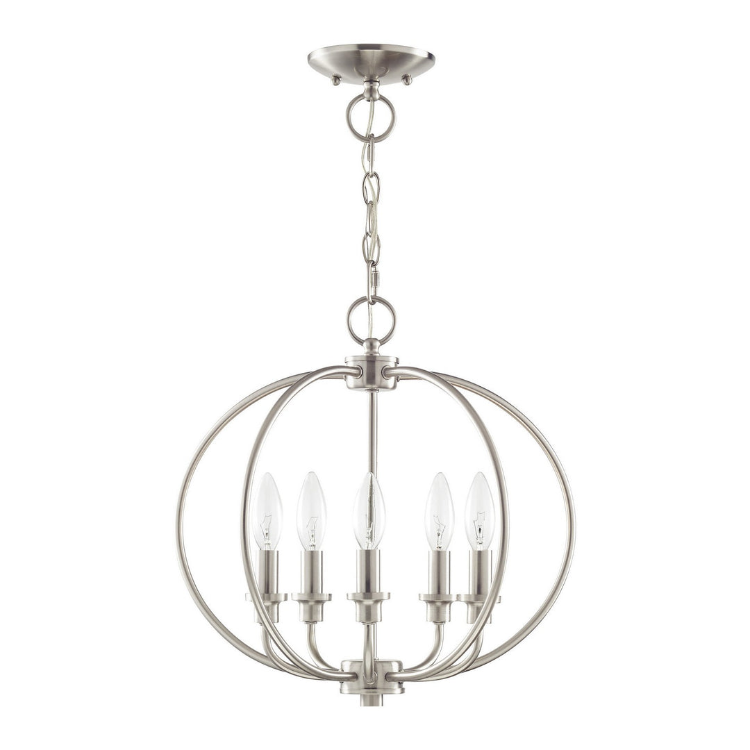 Livex Milania 4665-91 Chandelier Light - Brushed Nickel