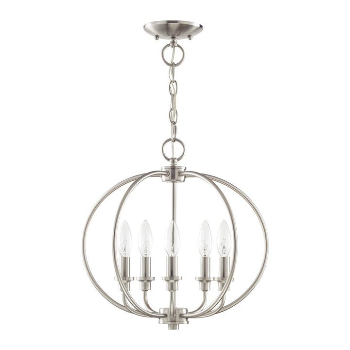 Livex Milania 4665-91 Chandelier Light - Brushed Nickel