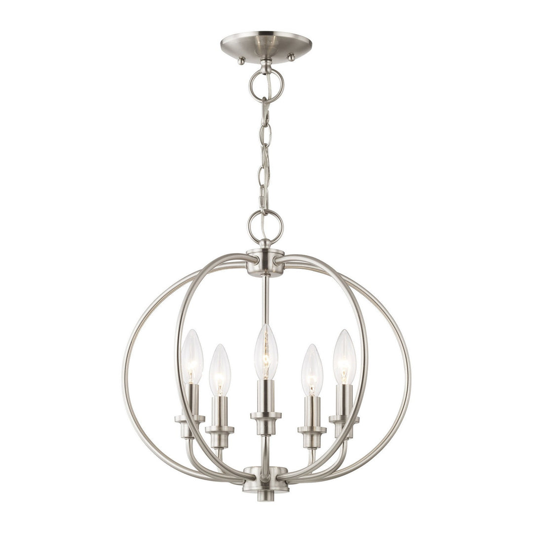 Livex Milania 4665-91 Chandelier Light - Brushed Nickel
