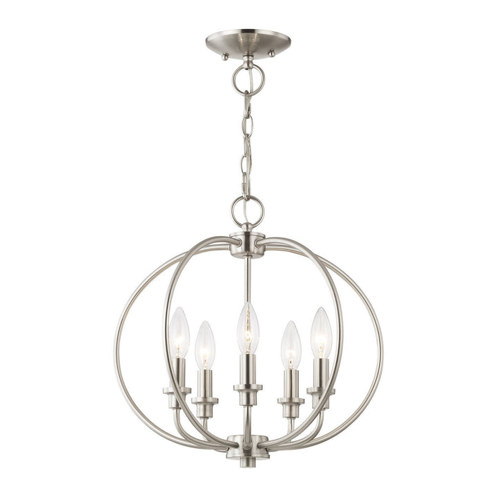 Livex Milania 4665-91 Chandelier Light - Brushed Nickel