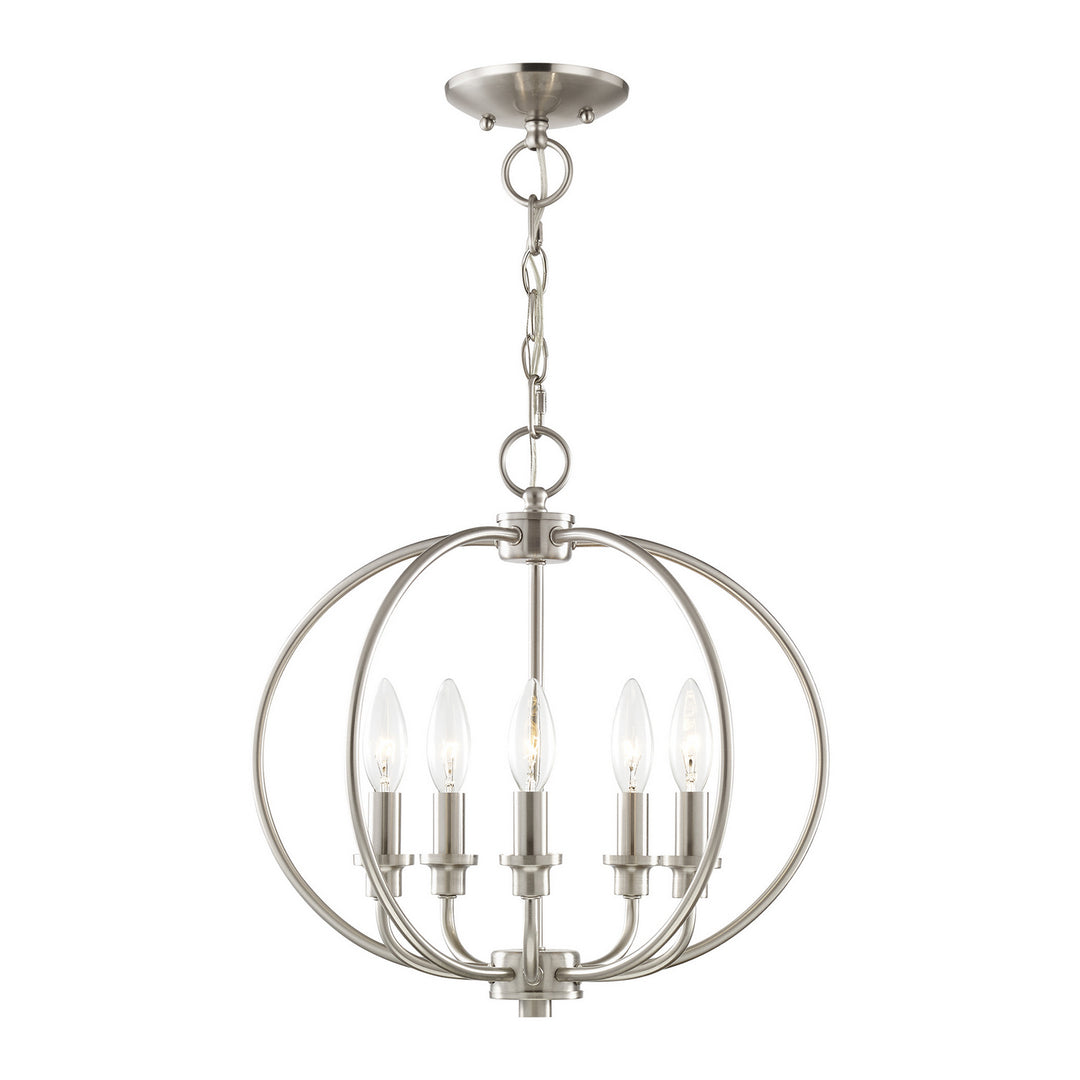 Livex Milania 4665-91 Chandelier Light - Brushed Nickel