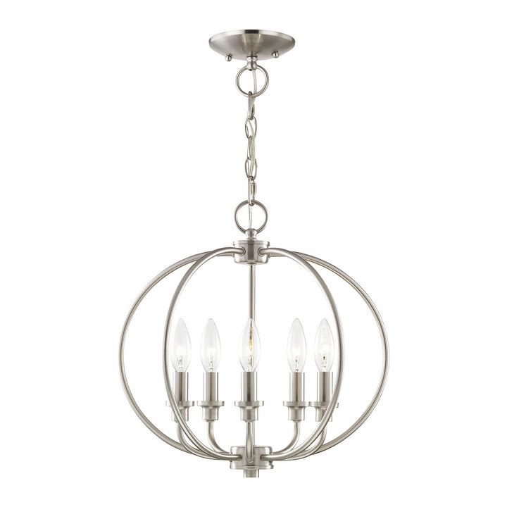 Livex Milania 4665-91 Chandelier Light - Brushed Nickel