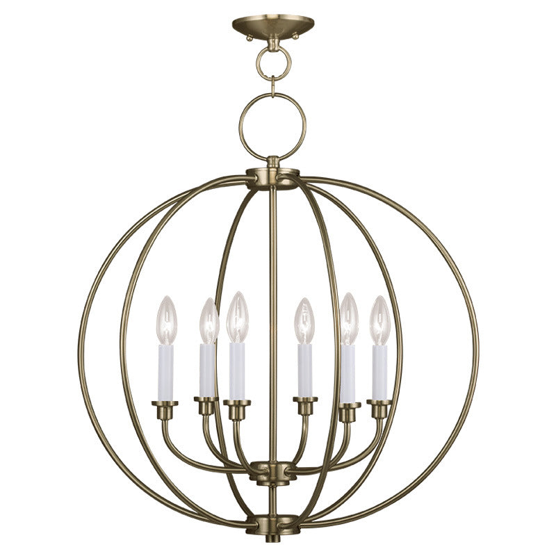 Livex Milania 4666-01 Chandelier Light - Antique Brass