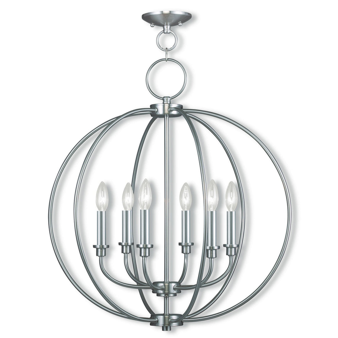 Livex Milania 4666-91 Chandelier Light - Brushed Nickel