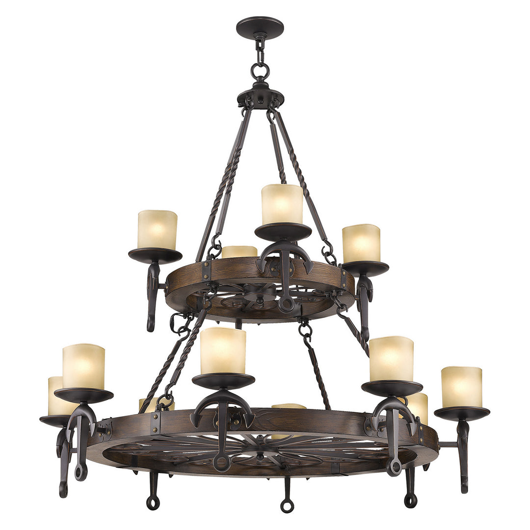 Livex Cape May 4869-67 Chandelier Light - Hand Applied Olde Bronze