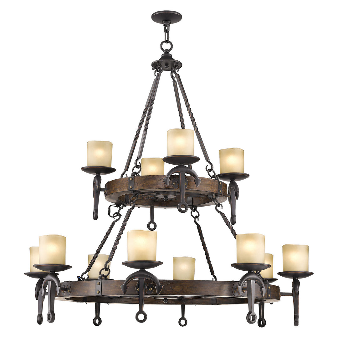 Livex Cape May 4869-67 Chandelier Light - Hand Applied Olde Bronze