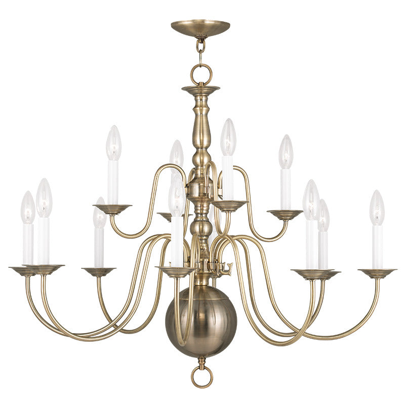Livex Williamsburgh 5014-01 Chandelier Light - Antique Brass