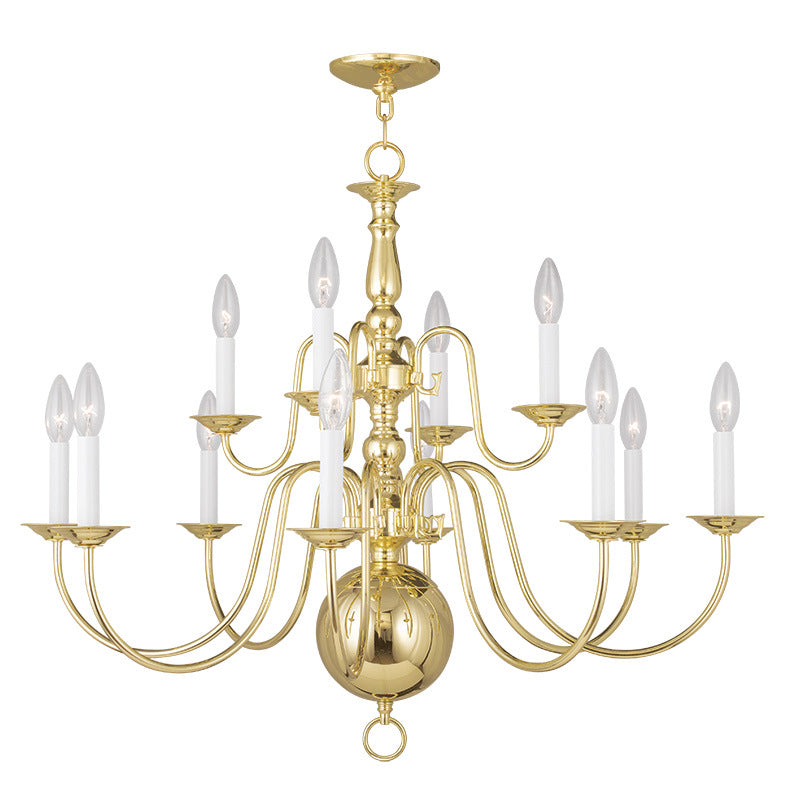 Livex Williamsburgh 5014-02 Chandelier Light - Polished Brass