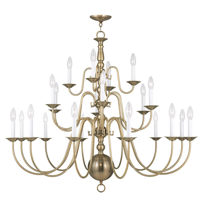 Livex Williamsburgh 5015-01 Chandelier Light - Antique Brass