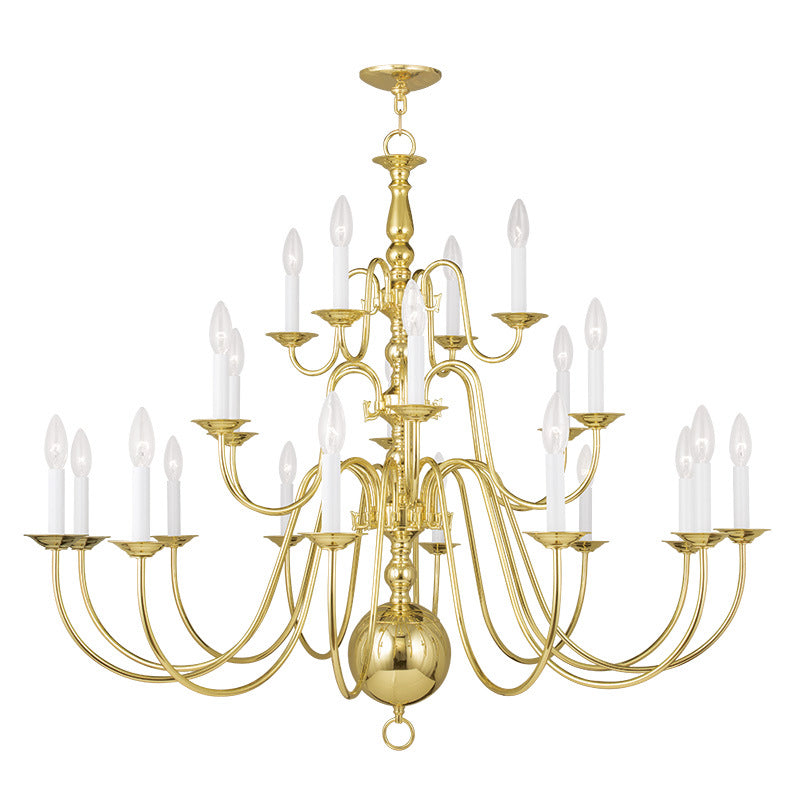 Livex Williamsburgh 5015-02 Chandelier Light - Polished Brass