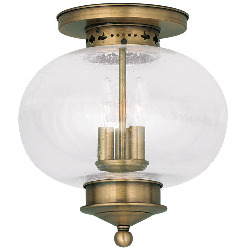 Livex Harbor 5037-01 Ceiling Light - Antique Brass