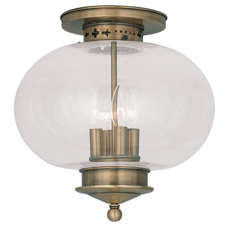 Livex Harbor 5038-01 Ceiling Light - Antique Brass