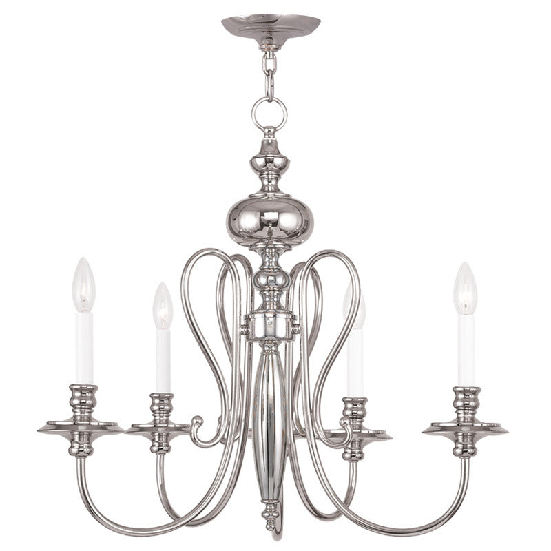 Livex Caldwell 5165-35 Chandelier Light - Polished Nickel