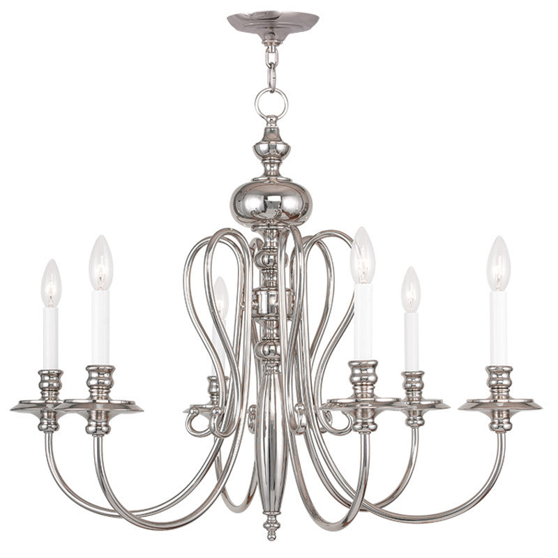 Livex Caldwell 5166-35 Chandelier Light - Polished Nickel