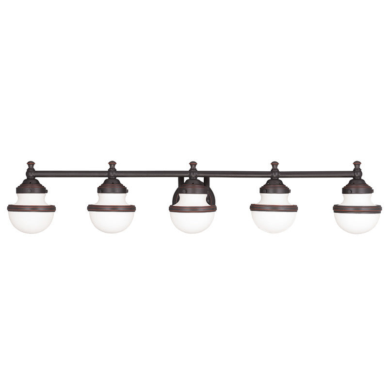Livex Oldwick 5715-67 Bath Vanity Light 42 in. wide - Hand Applied Olde Bronze
