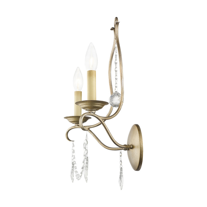 Livex Chesterfield 6422-73 Wall Sconce Light - Hand Painted Antique Silver Leaf