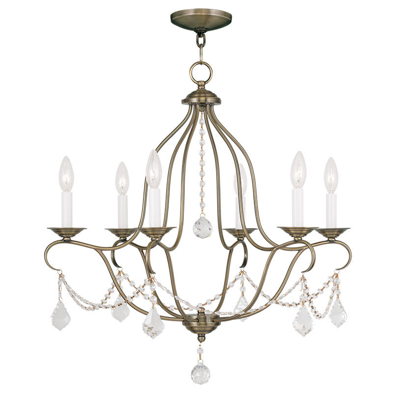 Livex Chesterfield 6426-01 Chandelier Light - Antique Brass