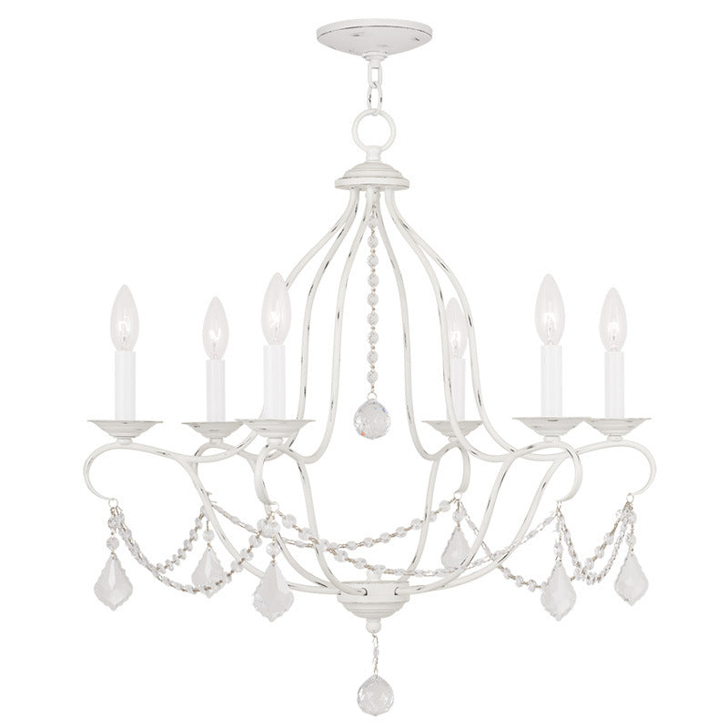 Livex Chesterfield 6426-60 Chandelier Light - Antique White