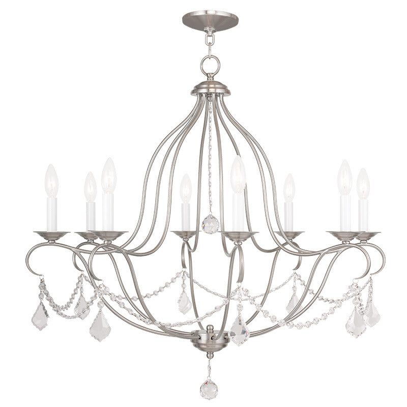 Livex Chesterfield 6428-91 Chandelier Light - Brushed Nickel