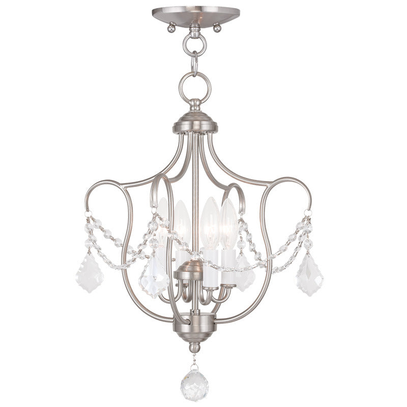 Livex Chesterfield 6434-91 Chandelier Light - Brushed Nickel