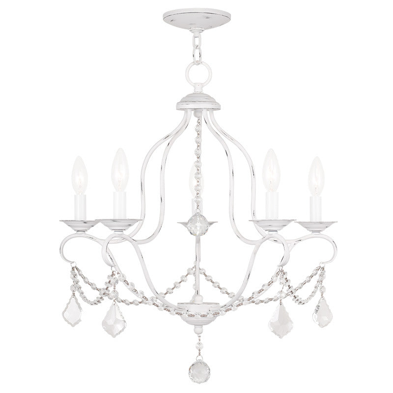 Livex Chesterfield 6435-60 Chandelier Light - Antique White