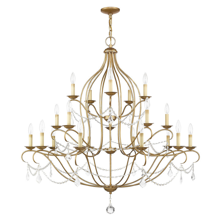 Livex Chesterfield 6439-48 Chandelier Light - Hand Applied Antique Gold Leaf