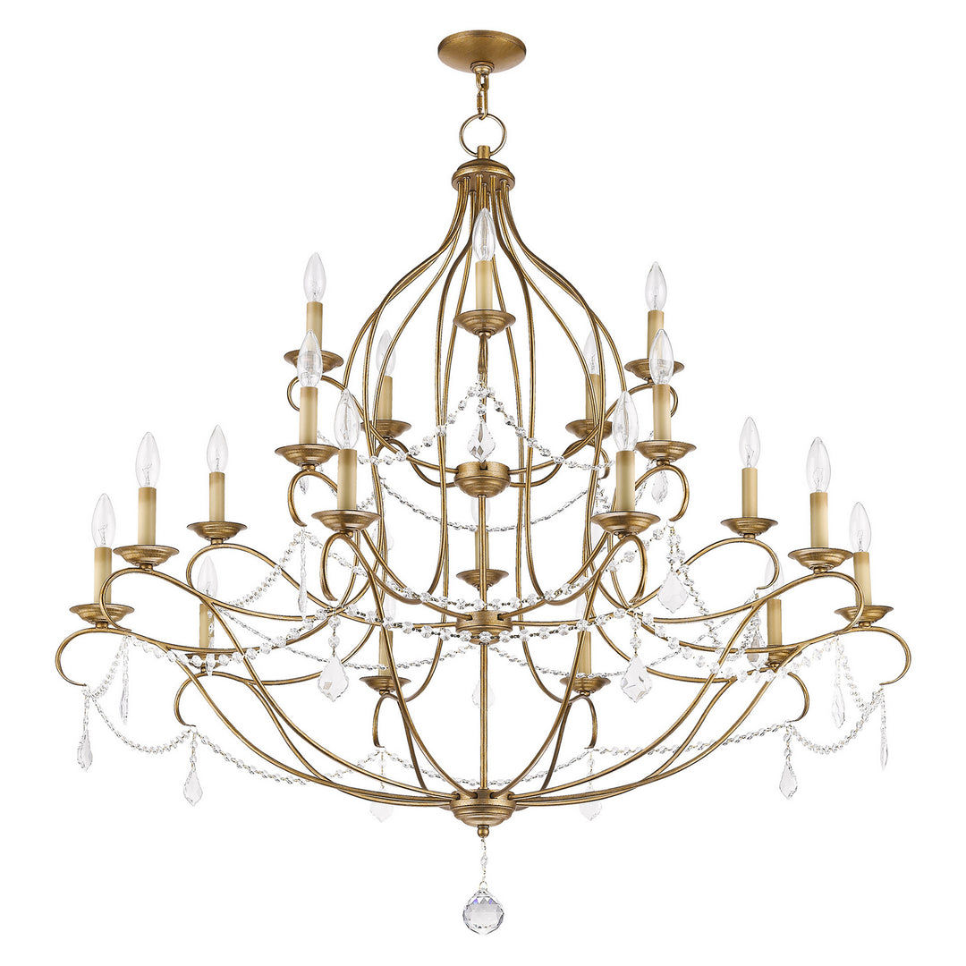 Livex Chesterfield 6439-48 Chandelier Light - Hand Applied Antique Gold Leaf