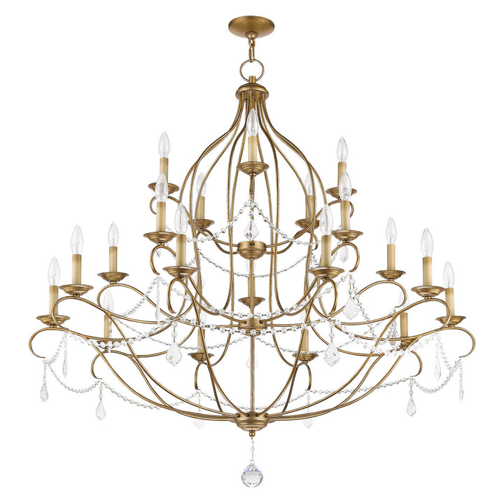 Livex Chesterfield 6439-48 Chandelier Light - Hand Applied Antique Gold Leaf