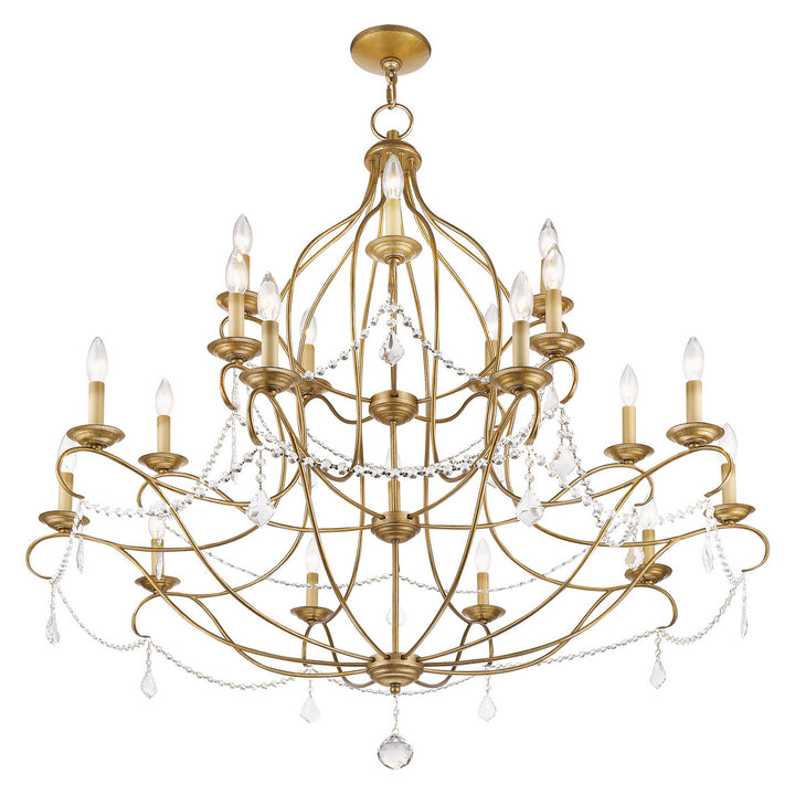 Livex Chesterfield 6439-48 Chandelier Light - Hand Applied Antique Gold Leaf