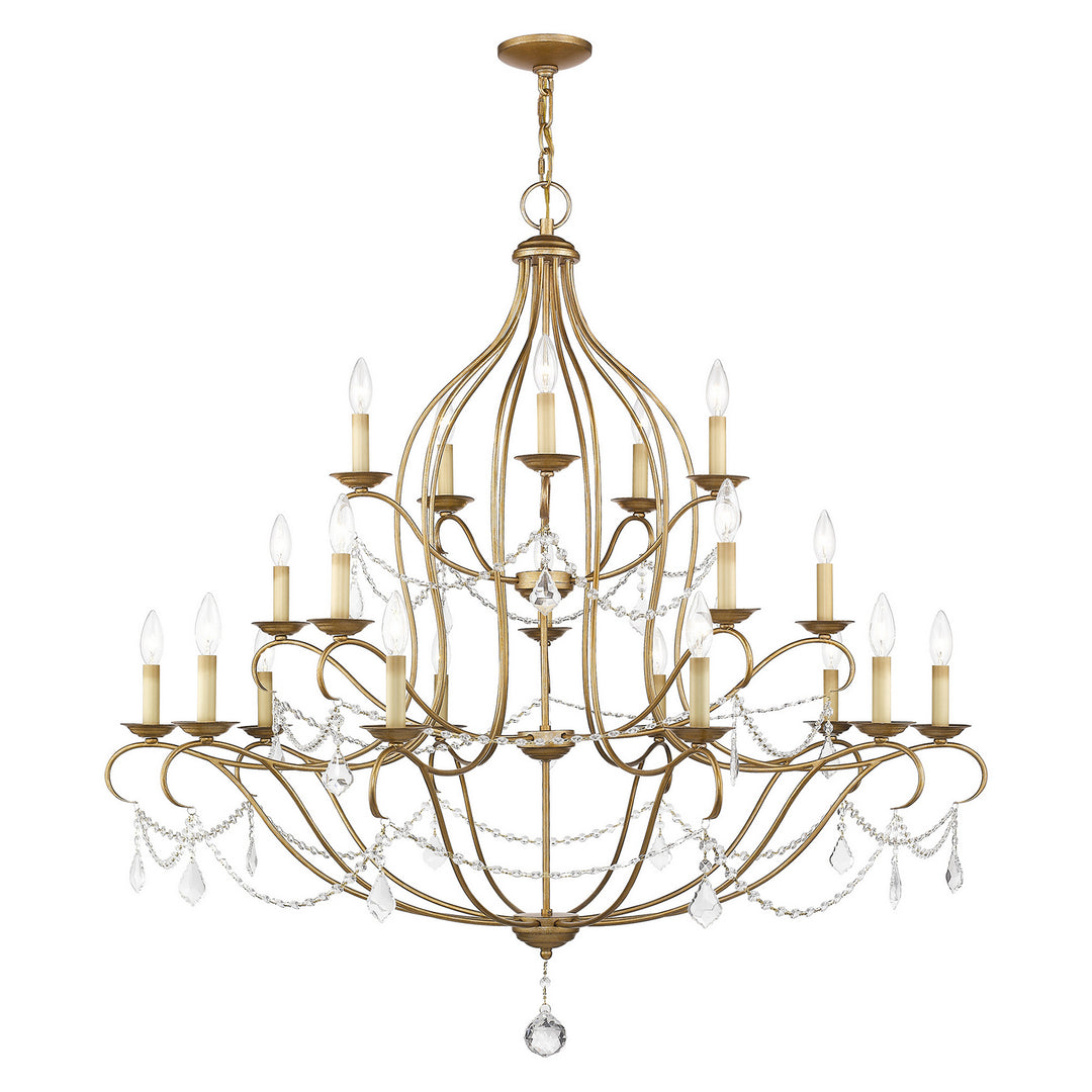 Livex Chesterfield 6439-48 Chandelier Light - Hand Applied Antique Gold Leaf