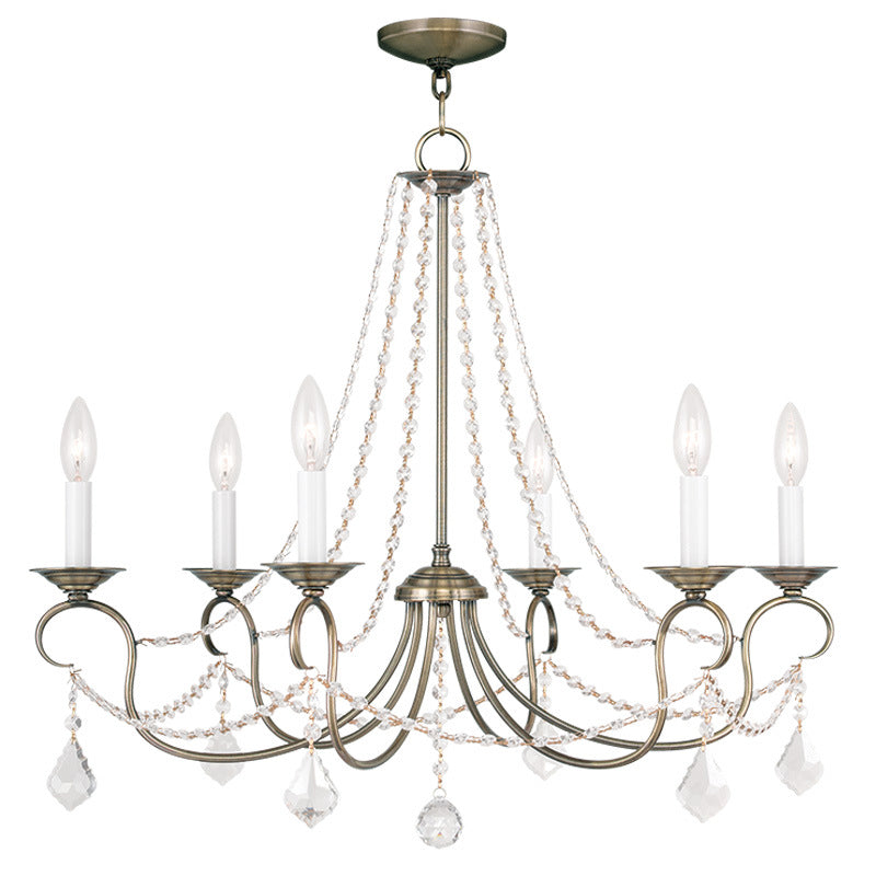 Livex Pennington 6516-01 Chandelier Light - Antique Brass