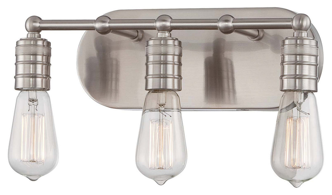 Minka-Lavery Downtown Edison 5135-84 Bath Vanity Light 15 in. wide - Brushed Nickel