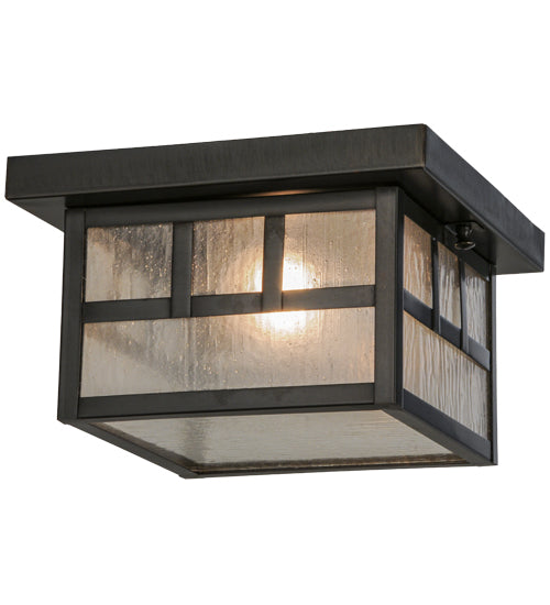 Meyda Tiffany Lighting 52662 Hyde Park One Light Flushmount Outdoor Bronze / Dark