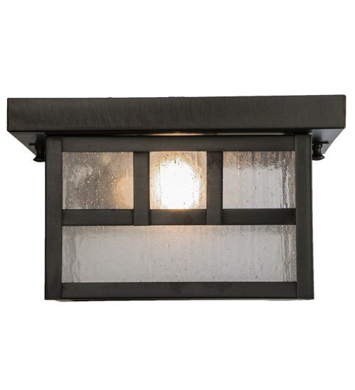 Meyda Tiffany Lighting 52662 Hyde Park One Light Flushmount Outdoor Bronze / Dark