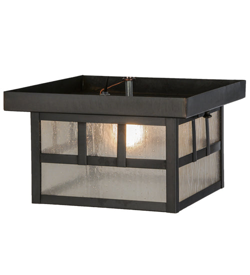 Meyda Tiffany Lighting 52662 Hyde Park One Light Flushmount Outdoor Bronze / Dark