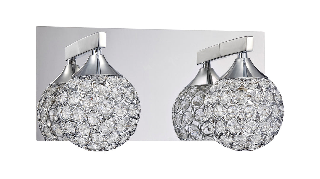 Kendal Crys VF4200-2L-CH Bath Vanity Light 12 in. wide - Chrome