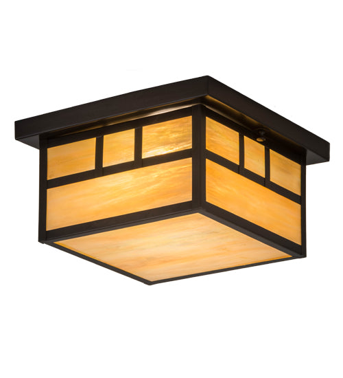 Meyda Tiffany Lighting 52681 Hyde Park Two Light Flushmount Outdoor Bronze / Dark