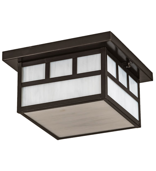 Meyda Tiffany Lighting 52689 Hyde Park Two Light Flushmount Outdoor Bronze / Dark