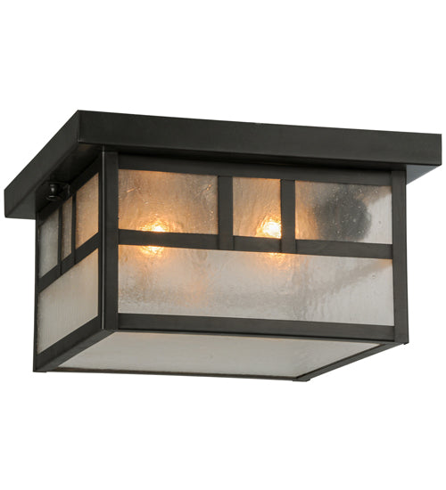 Meyda Tiffany Lighting 52694 Hyde Park Two Light Flushmount Outdoor Bronze / Dark