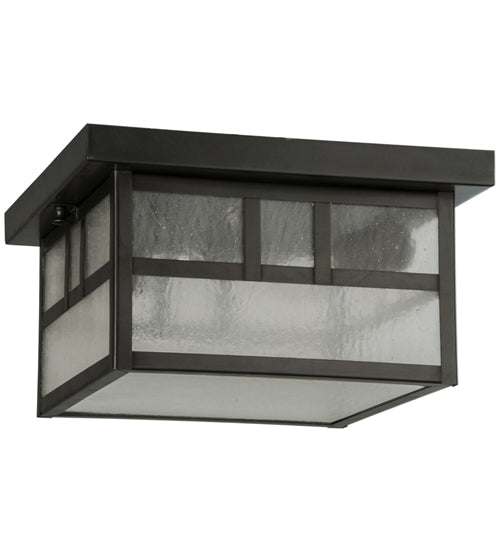 Meyda Tiffany Lighting 52694 Hyde Park Two Light Flushmount Outdoor Bronze / Dark