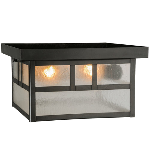 Meyda Tiffany Lighting 52694 Hyde Park Two Light Flushmount Outdoor Bronze / Dark