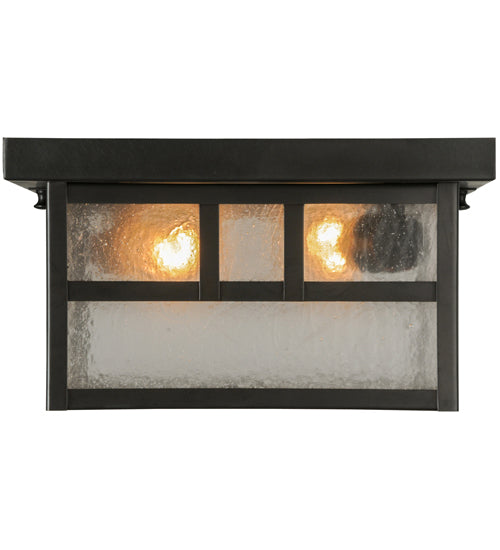 Meyda Tiffany Lighting 52694 Hyde Park Two Light Flushmount Outdoor Bronze / Dark