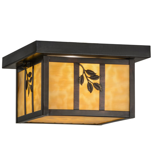 Meyda Tiffany Lighting 52808 Hyde Park One Light Flushmount Outdoor Bronze / Dark