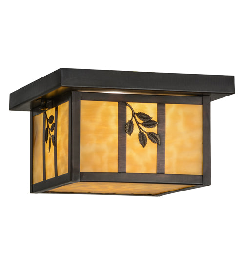 Meyda Tiffany Lighting 52808 Hyde Park One Light Flushmount Outdoor Bronze / Dark